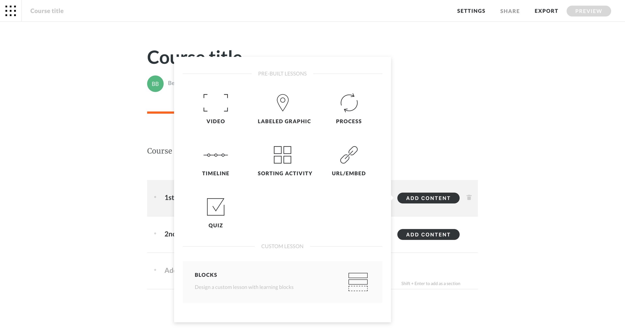 Articulate - Overlay content screen