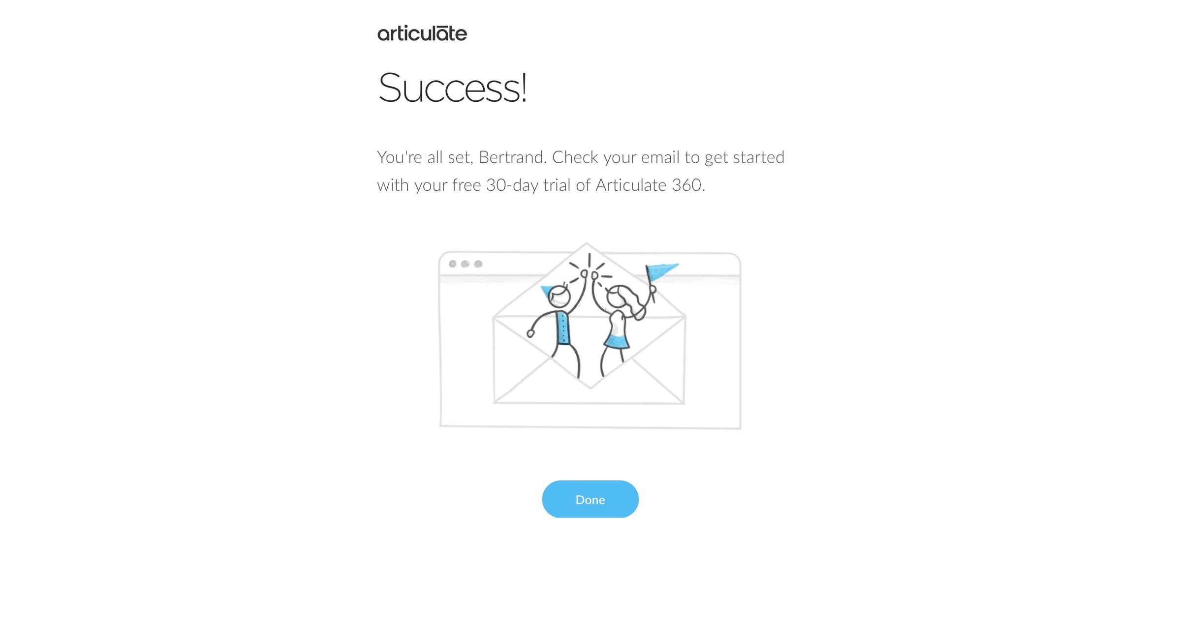 Articulate - Sign up screen