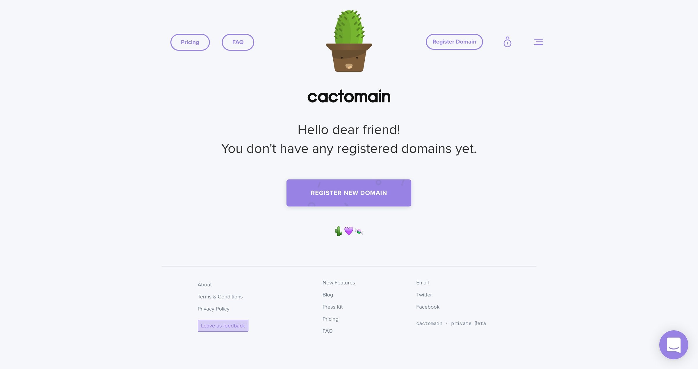 Cactomain - Home screen