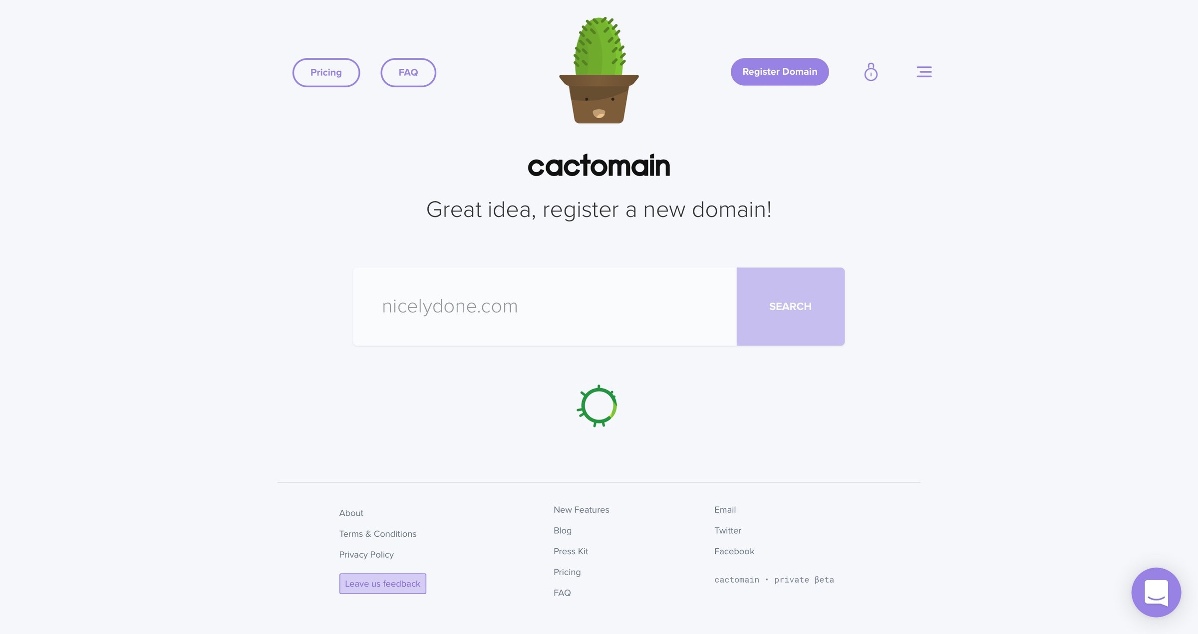 Cactomain - Progress screen