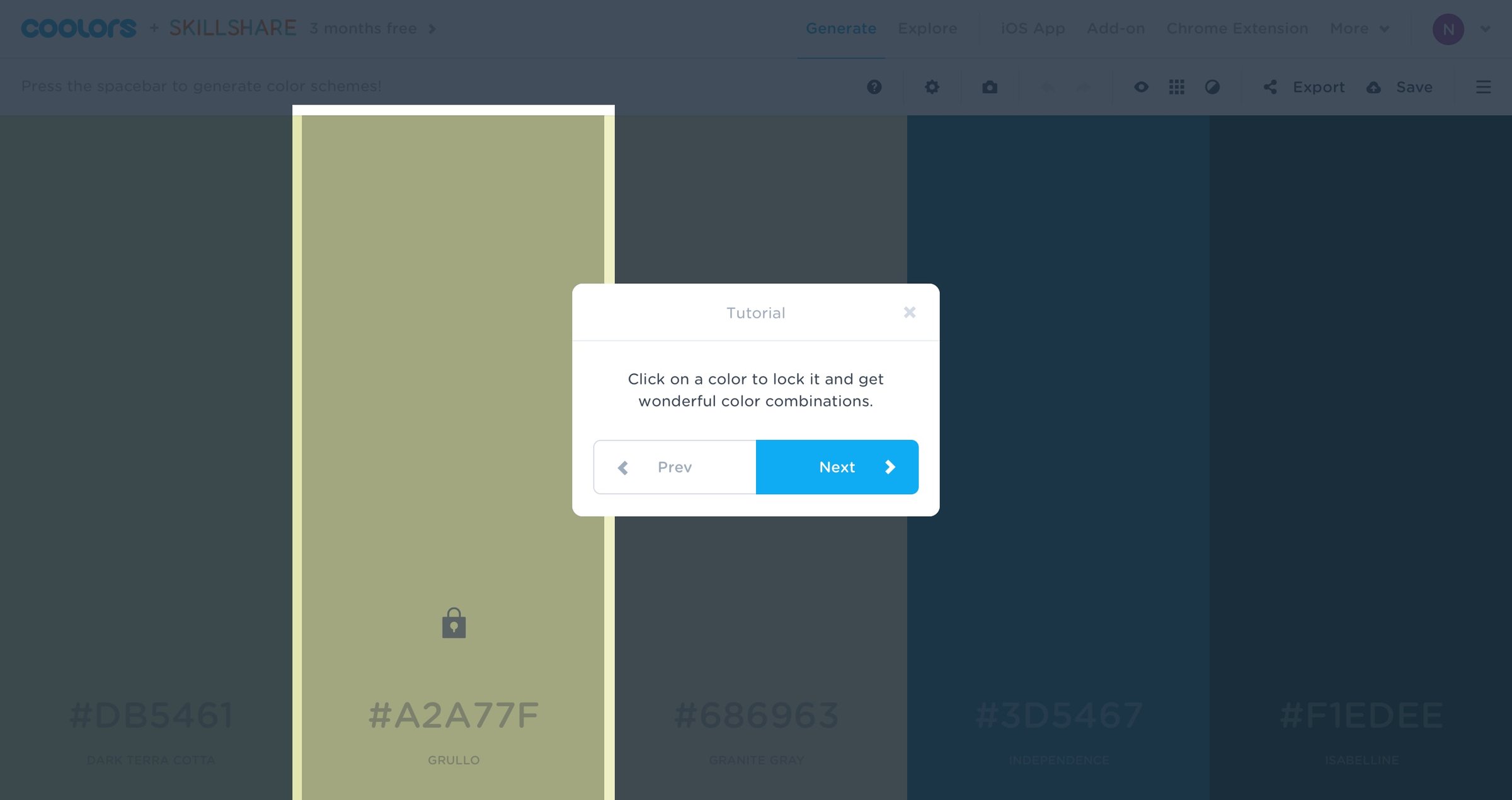 Coolors - Onboarding screen