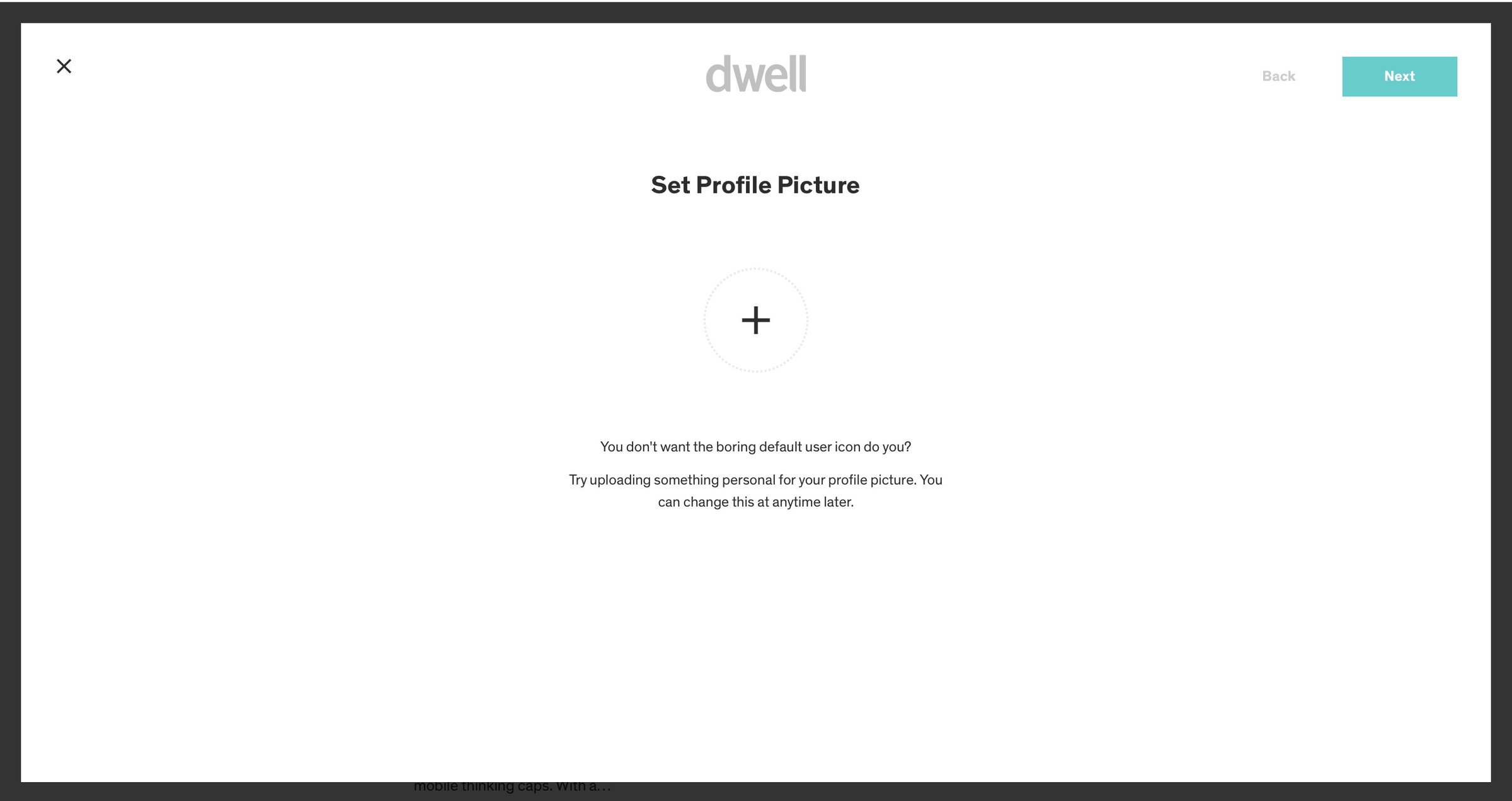 Dwell - Onboarding screen