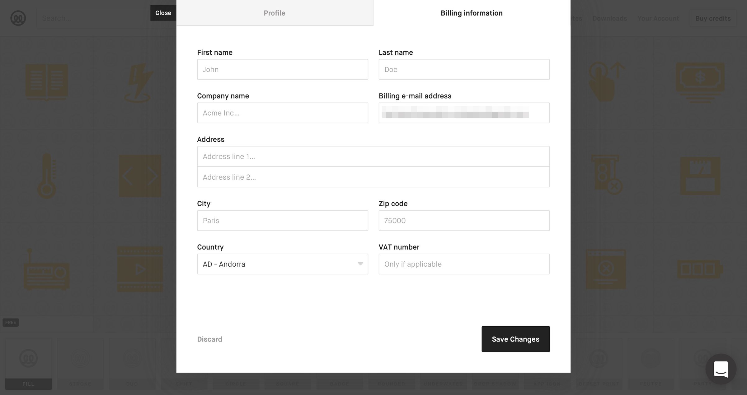 Settings from Illustrio