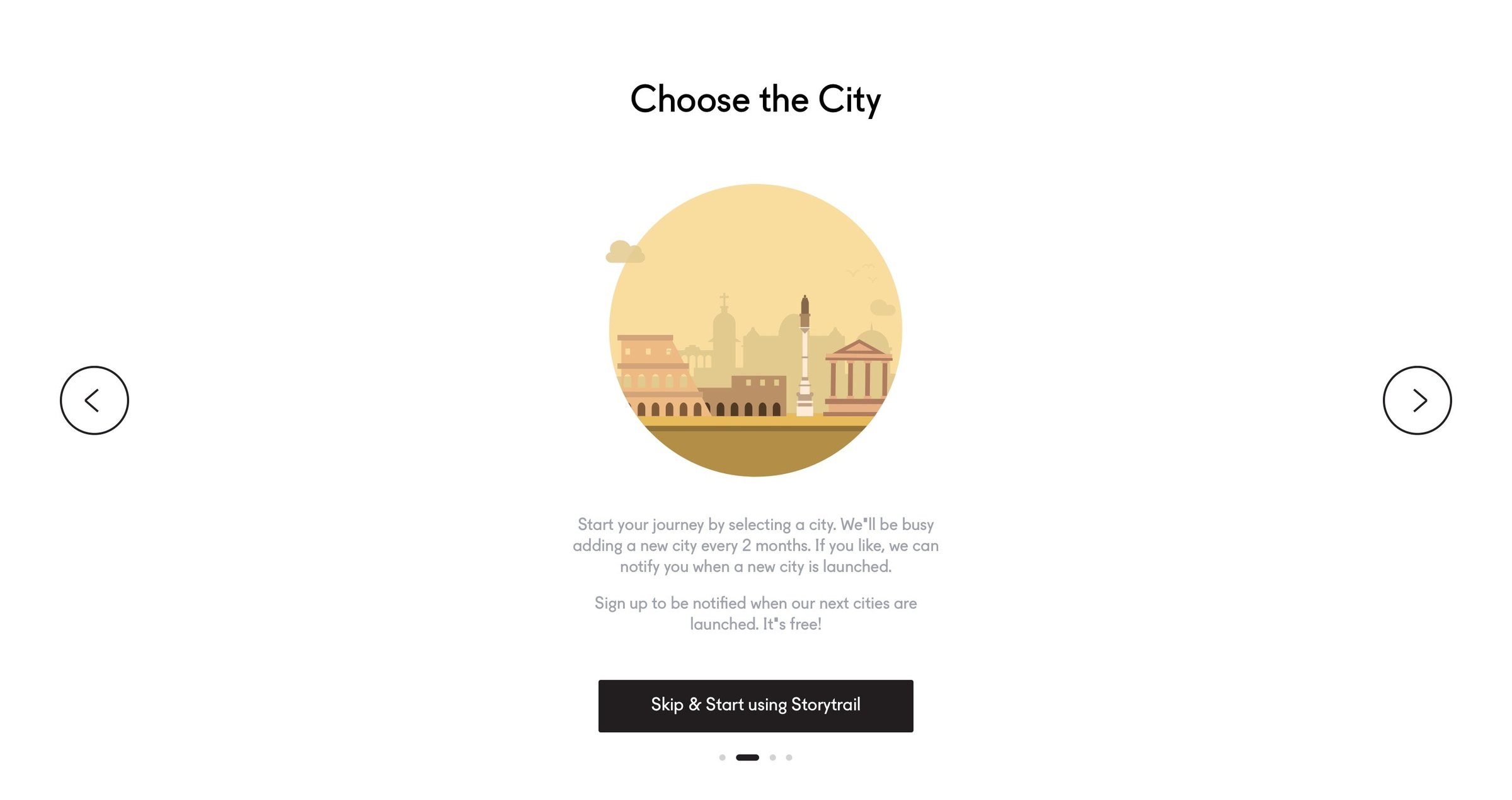 Storytrail - Onboarding screen