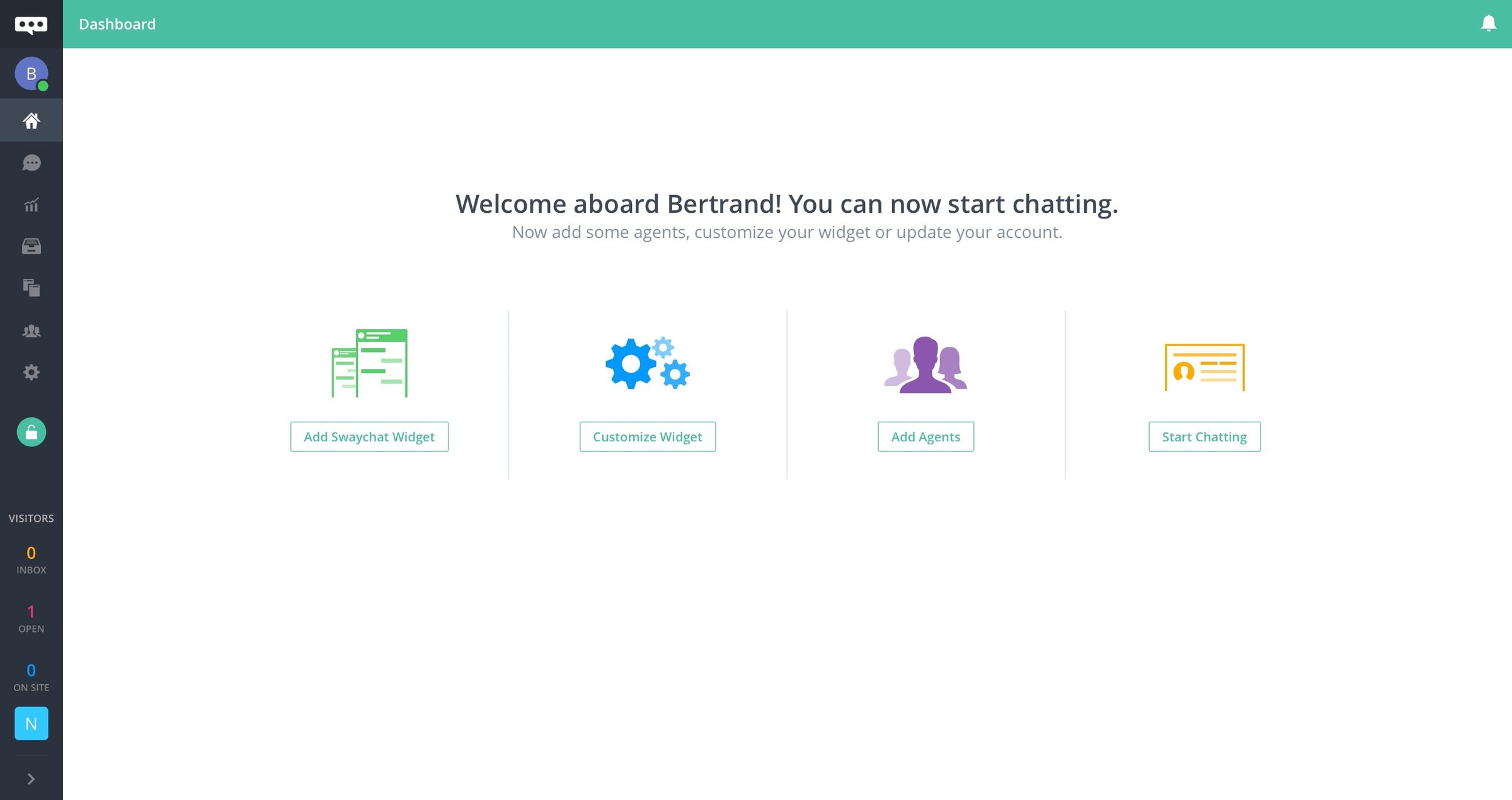 SwayChat - Home screen