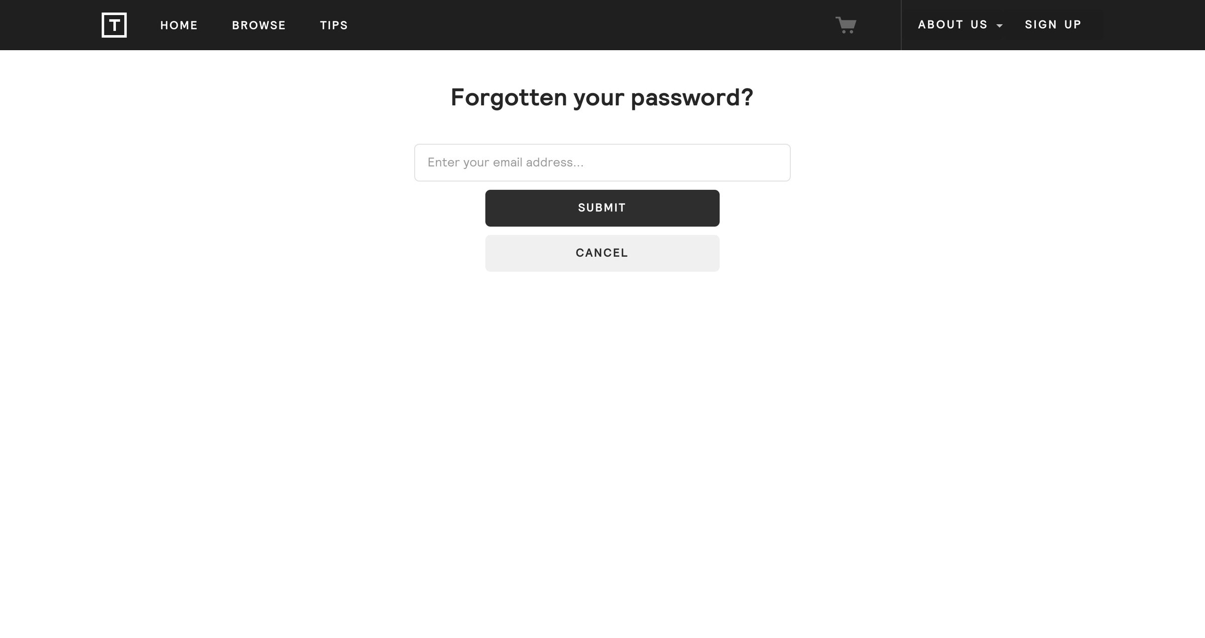 Thread - Password reset screen
