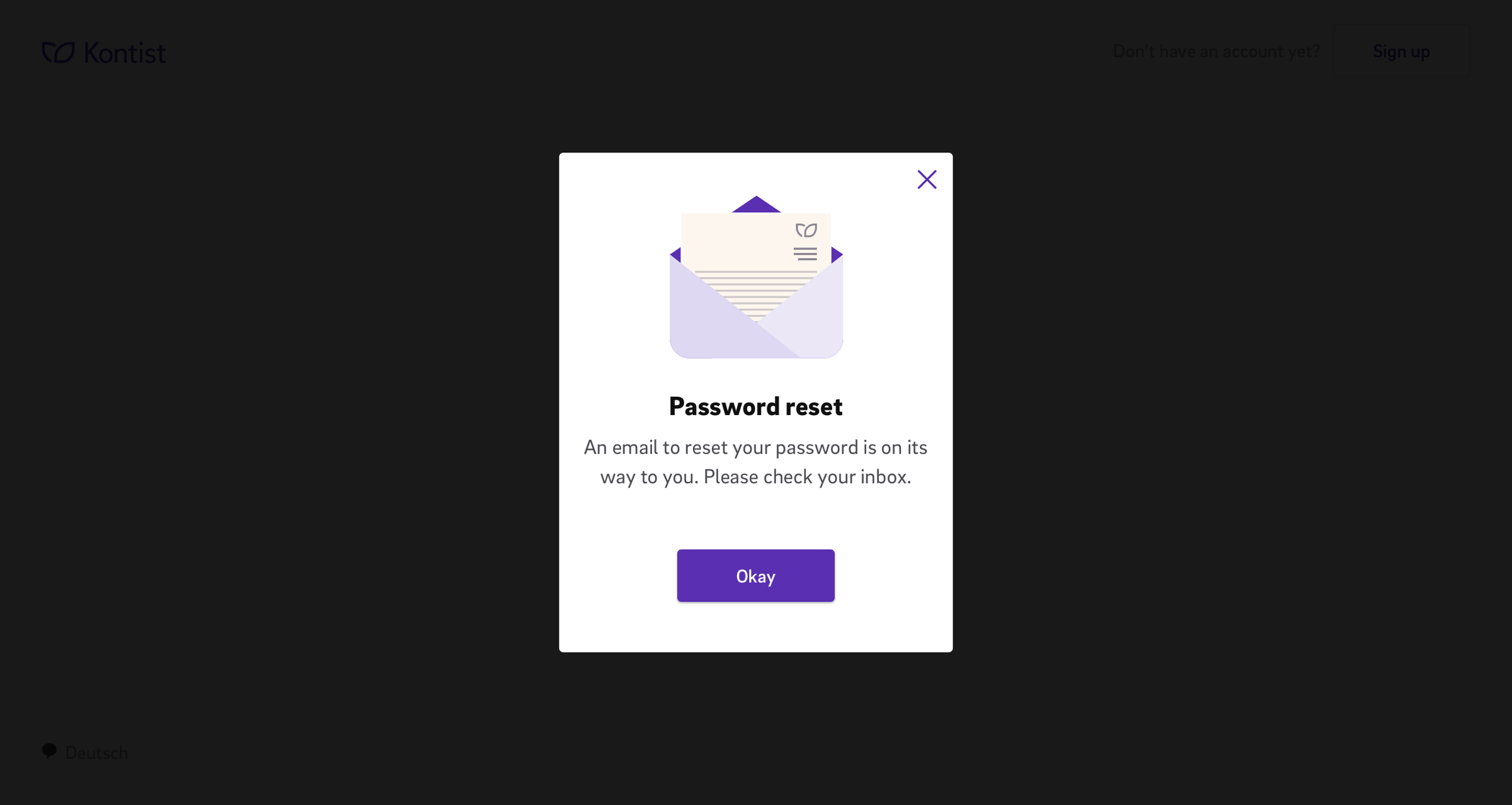 Password reset from Kontist