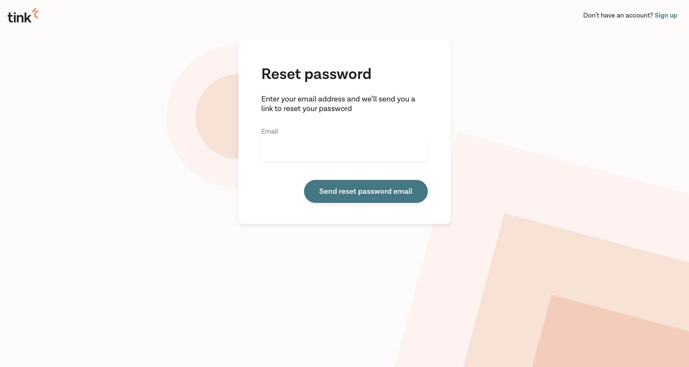 Password reset from Tink