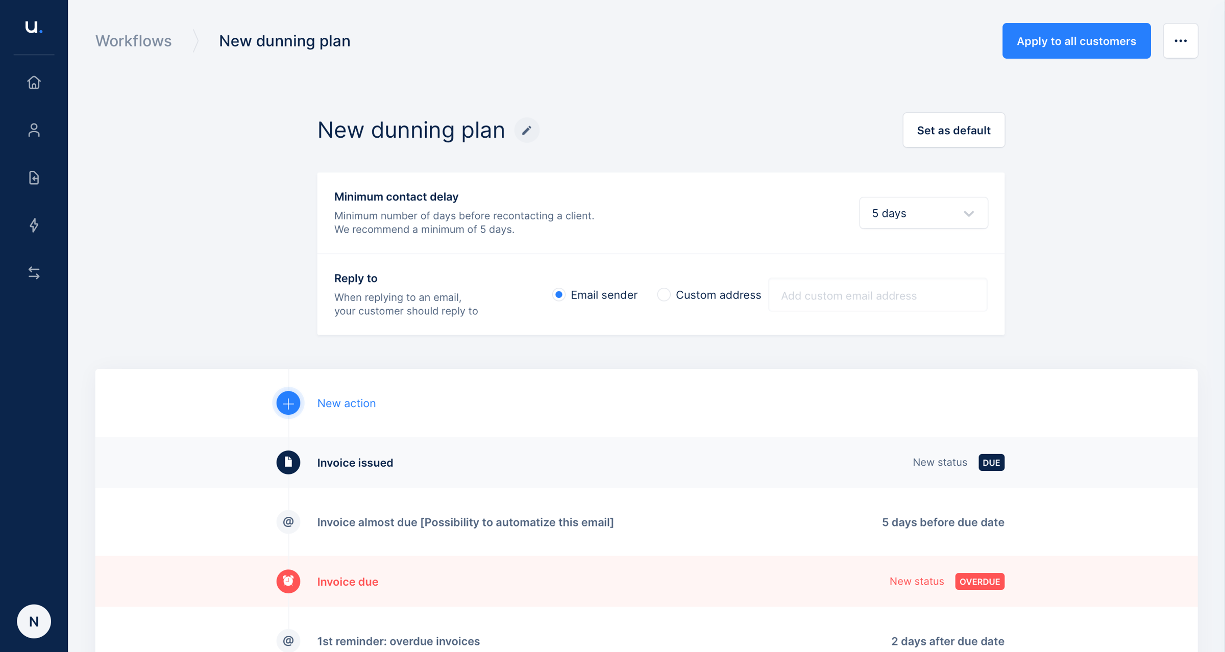 Upflow - Create workflow screen