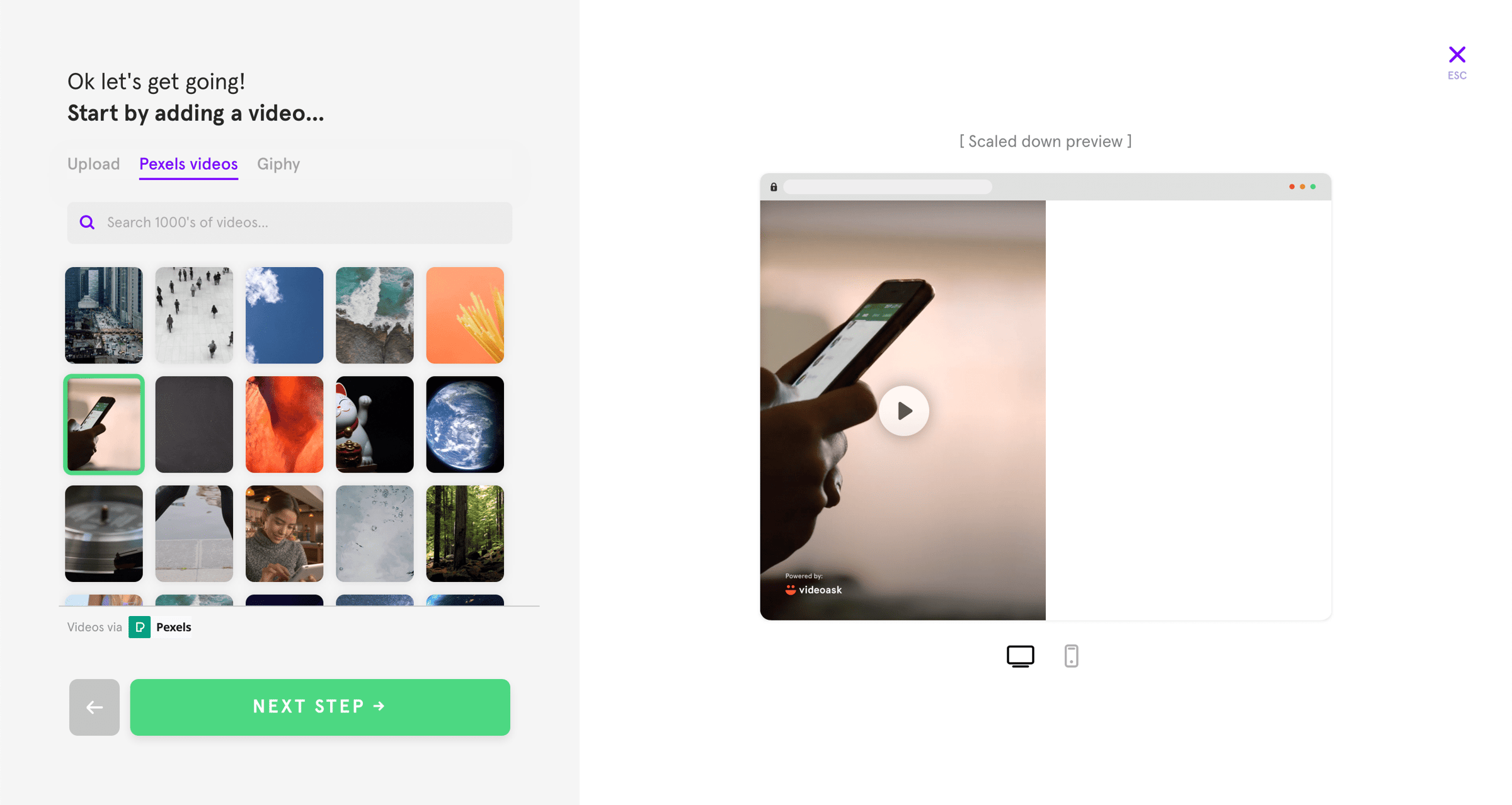 Videoask - Create videoask screen
