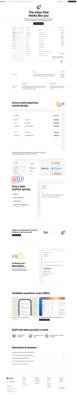 Notion Mail screen