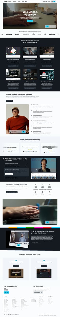 Vimeo screen