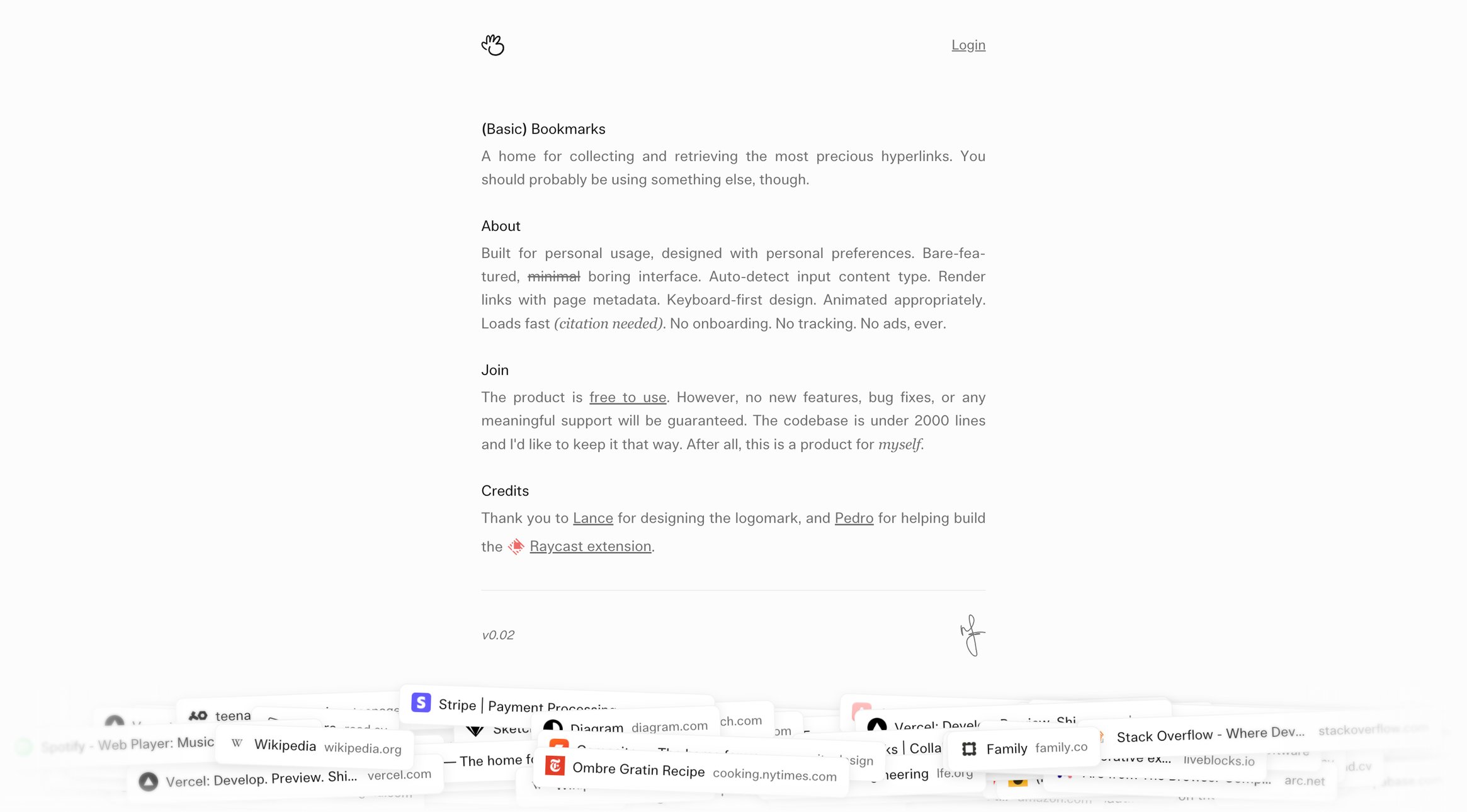 (Basic) Bookmarks screen