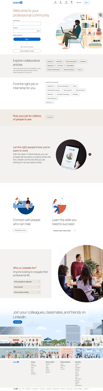 Linkedin screen