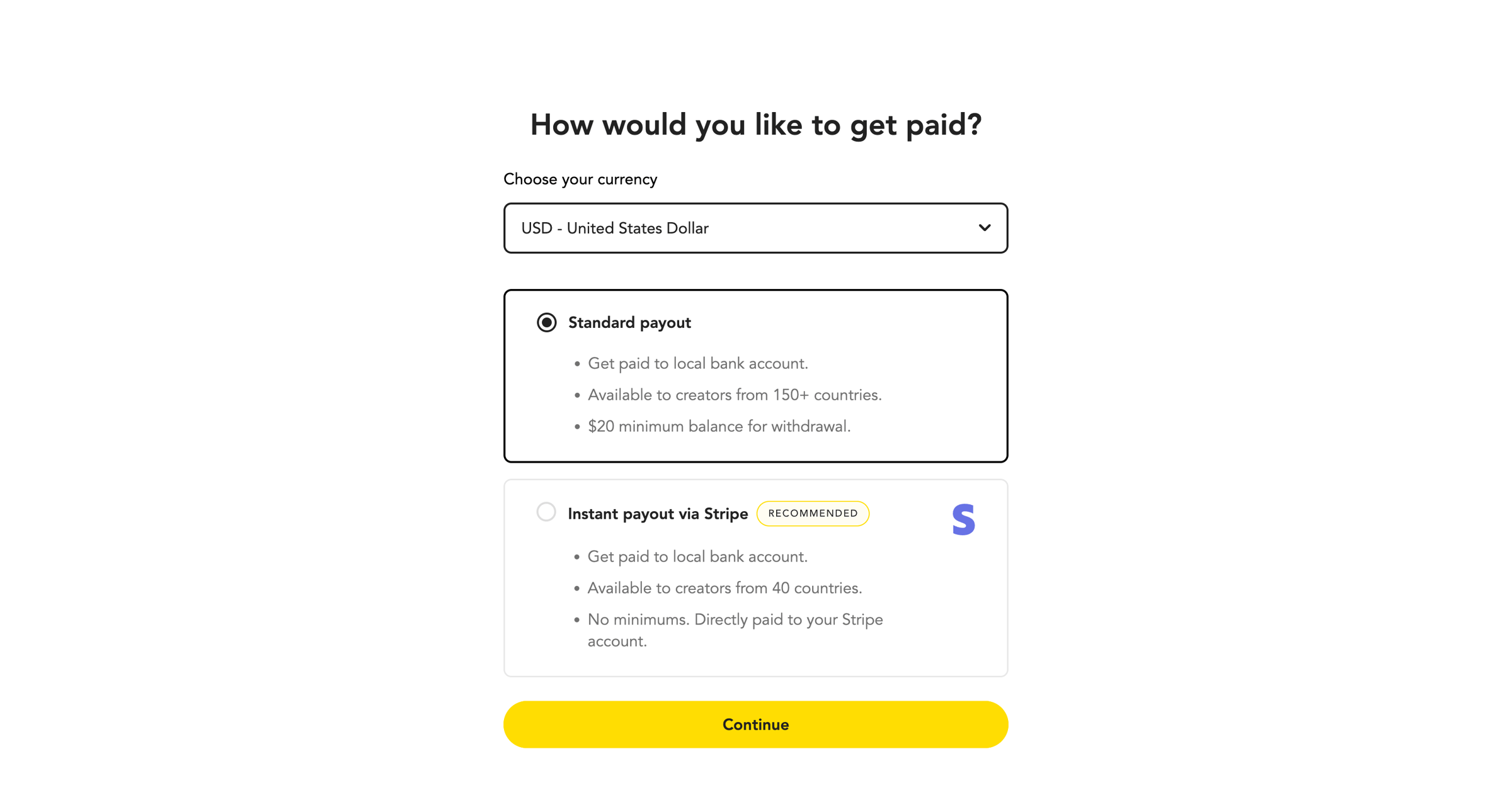 Buy Me a Coffee - Select Payment method - Buy Me A Coffee screen