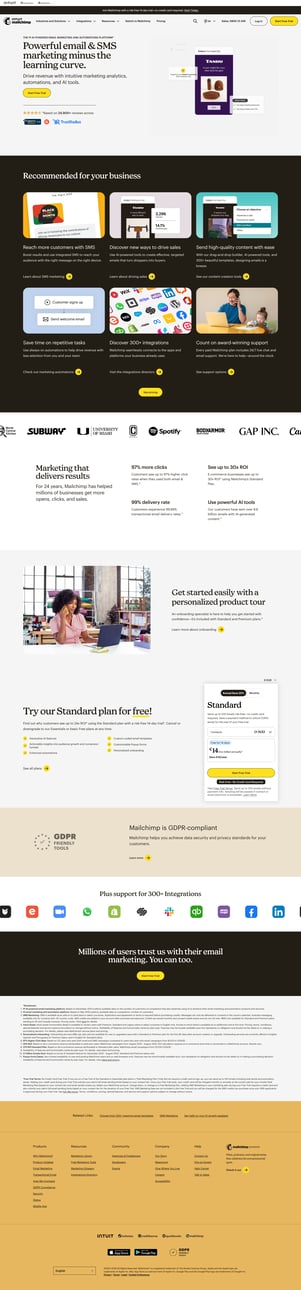 Mailchimp screen