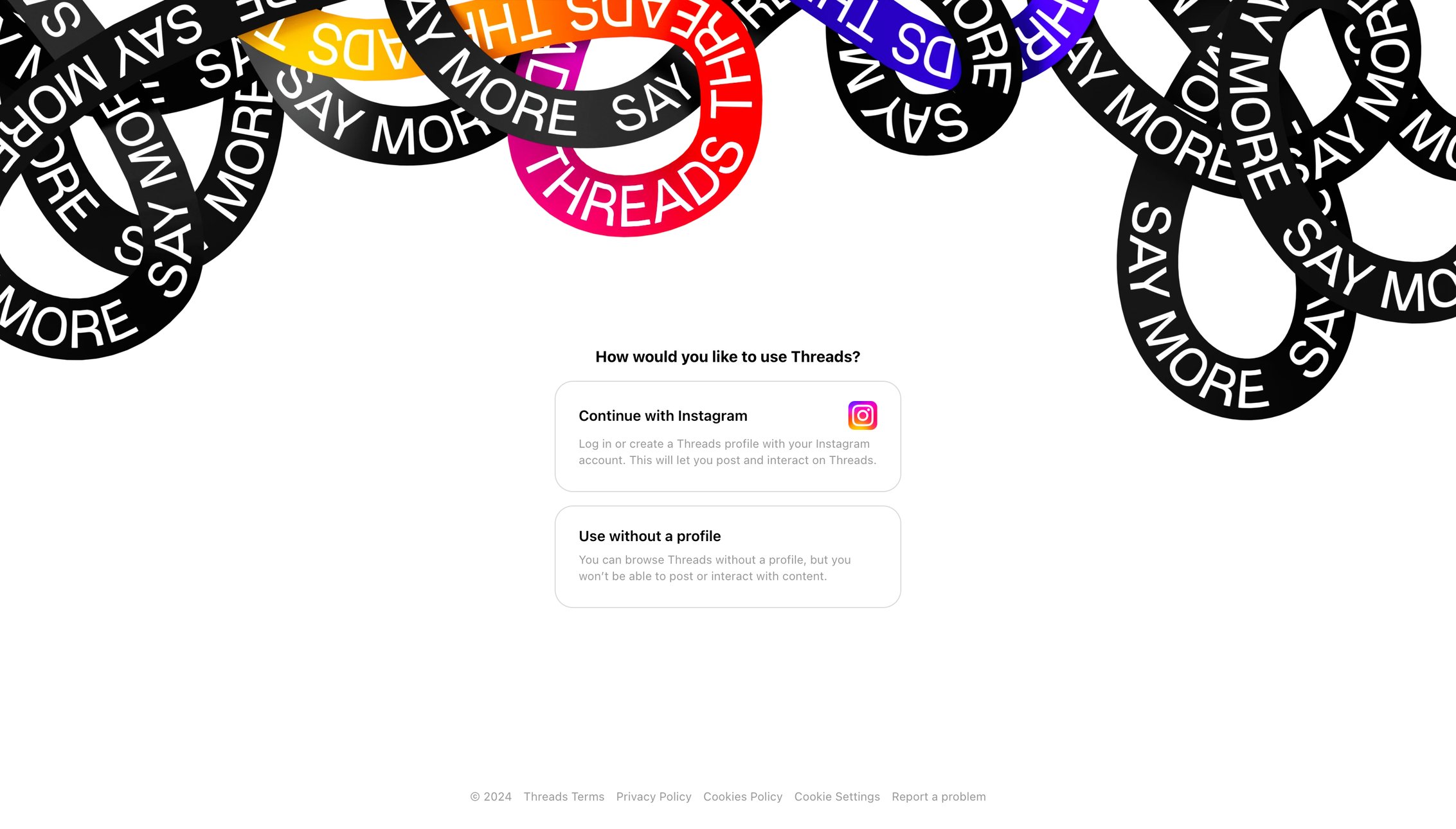 Threads screen