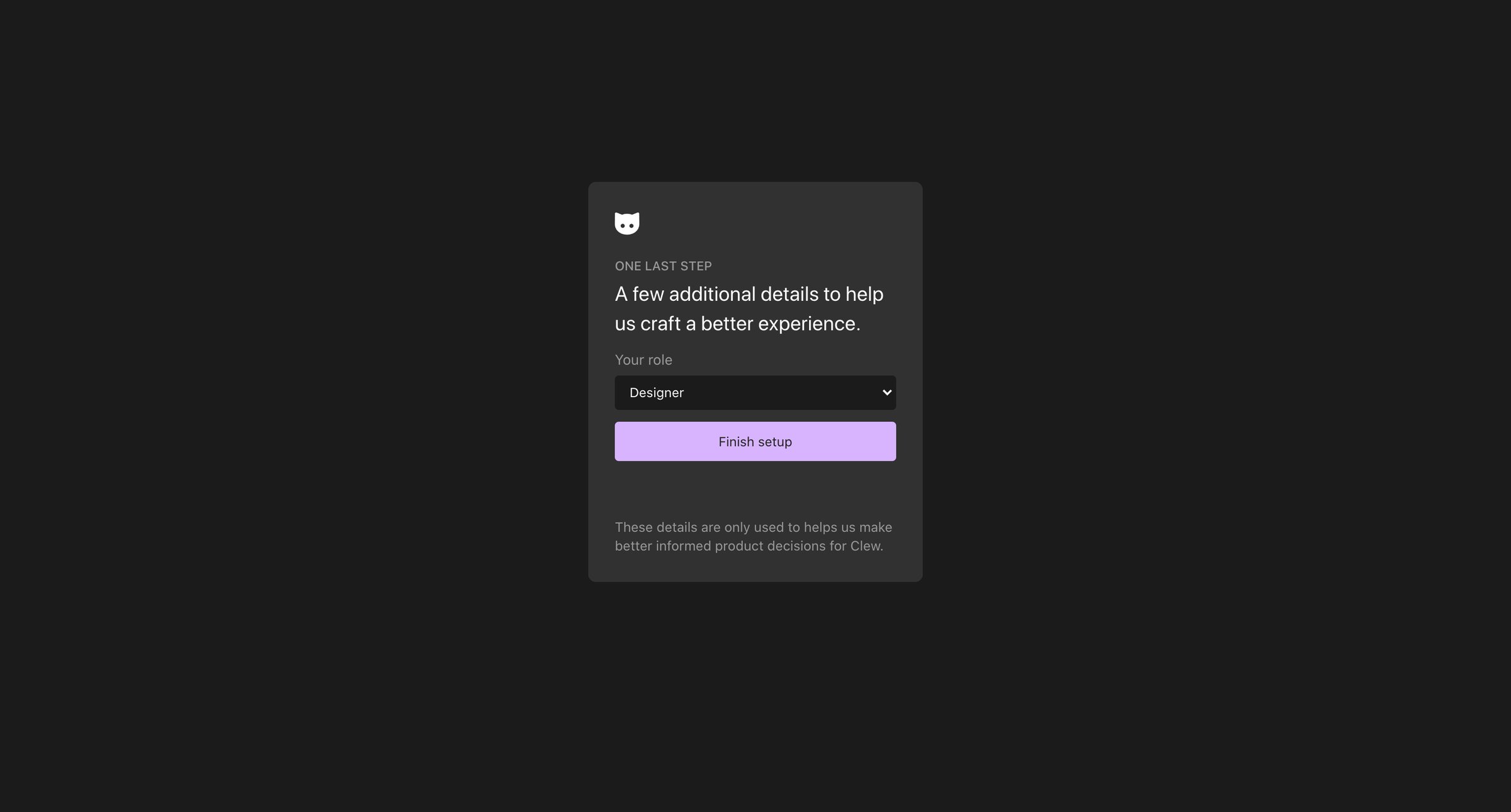 Clew - Clew | Signup screen