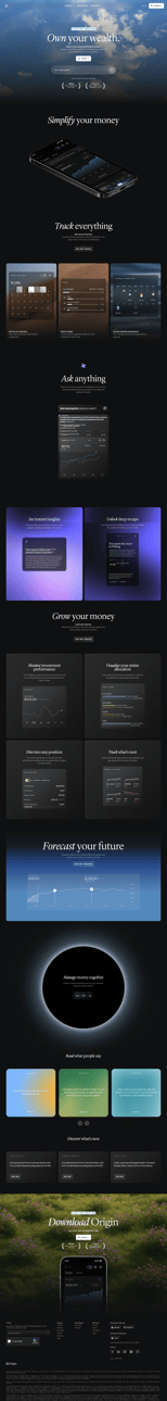Origin Financial screen