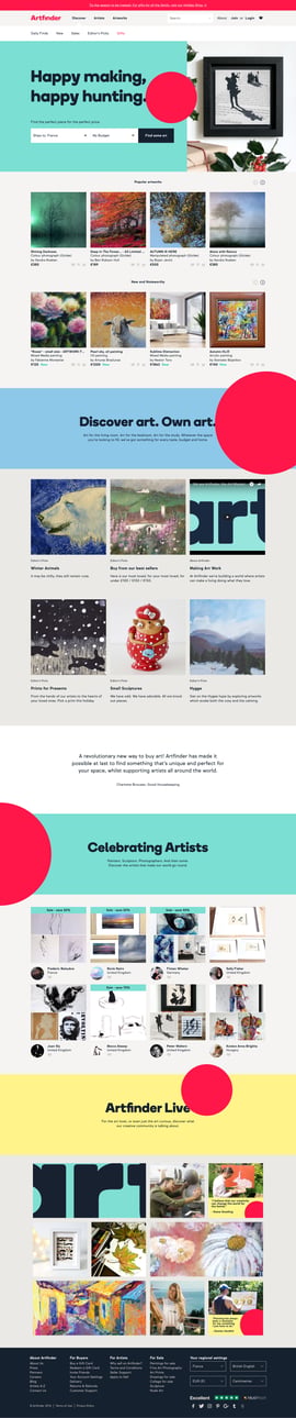 Artfinder screen