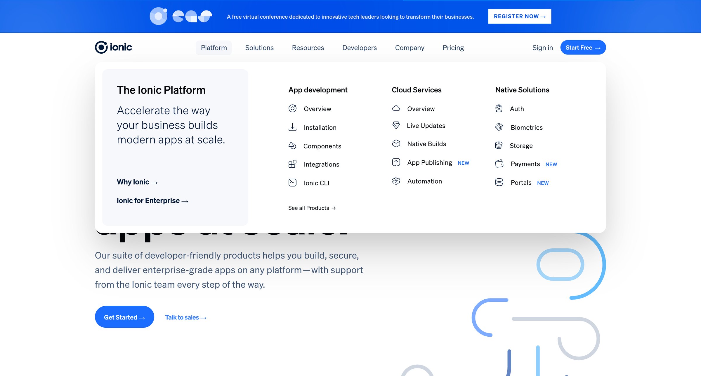 Ionic - Ionic - The Cross-Platform App Development Leader screen