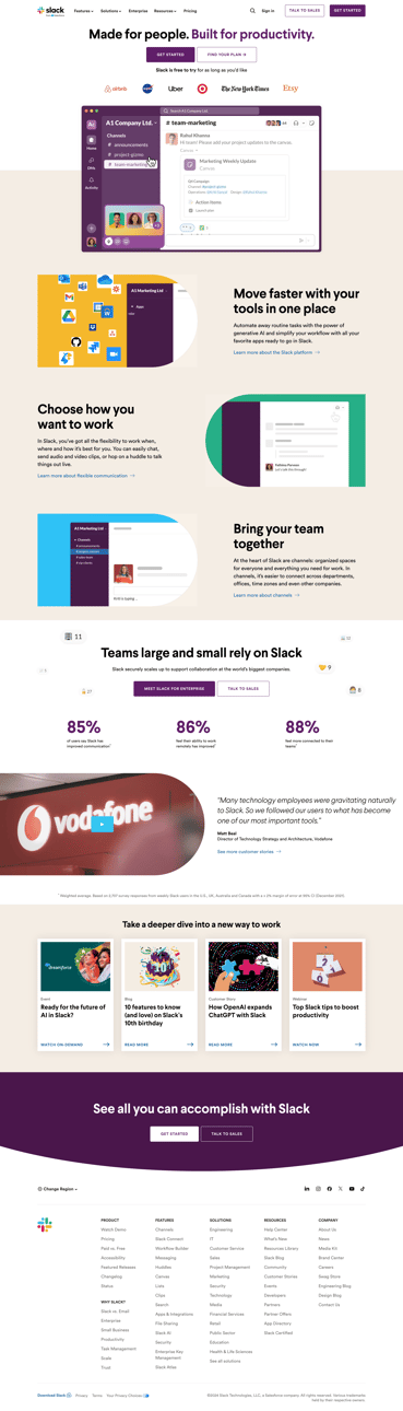 Slack screen