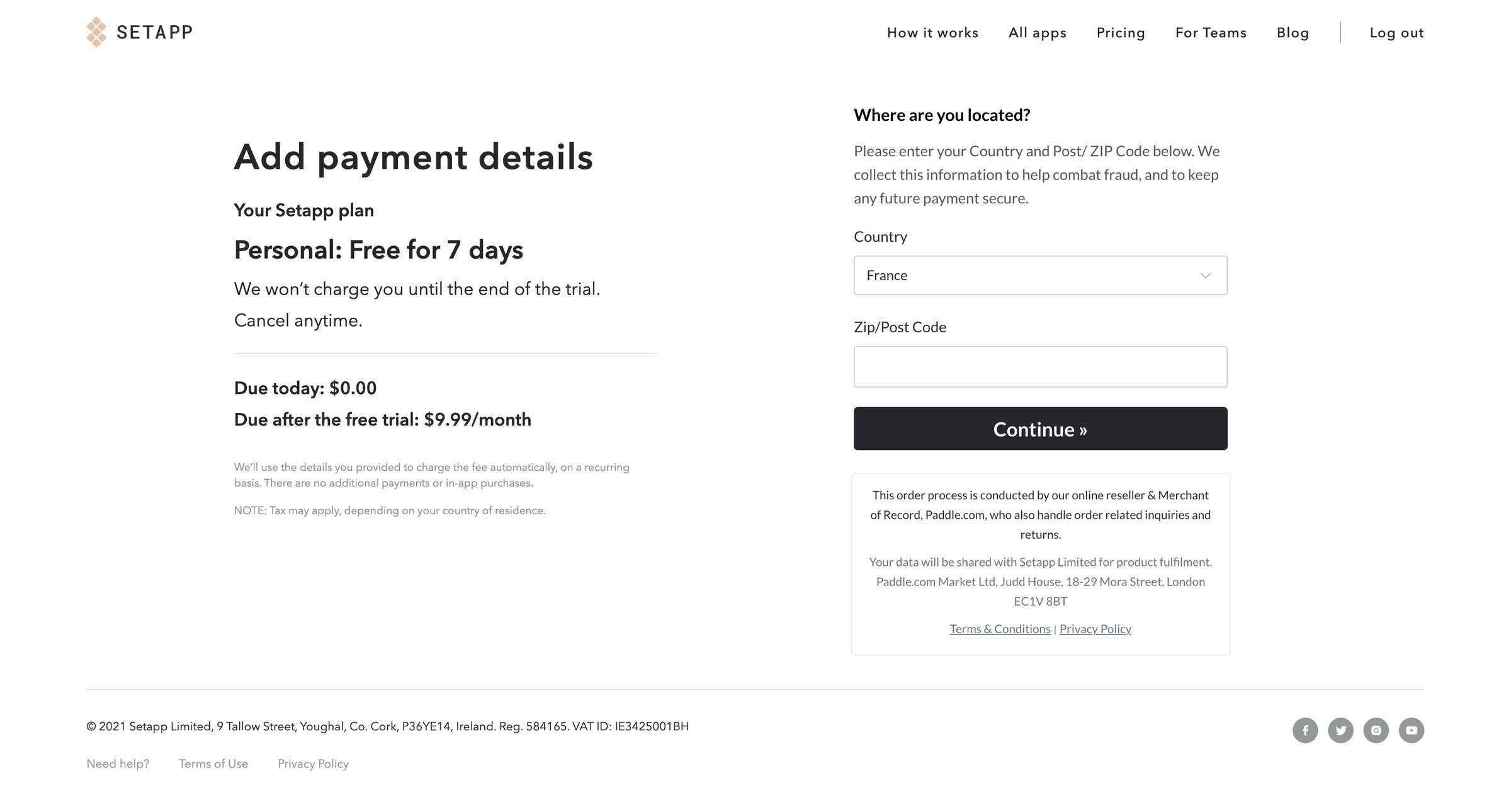Setapp - Setapp | Personal User Account screen