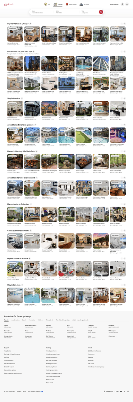 Airbnb screen
