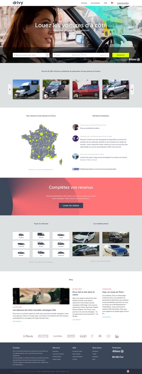 Drivy screen