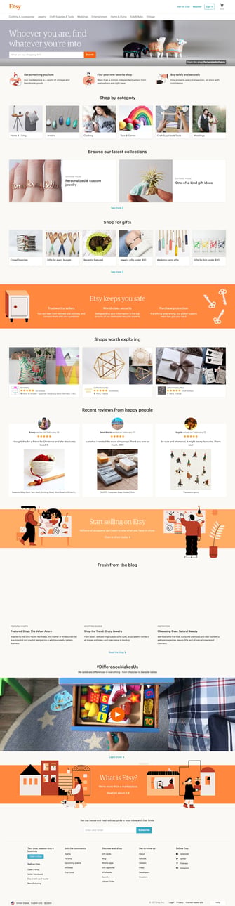 Etsy screen