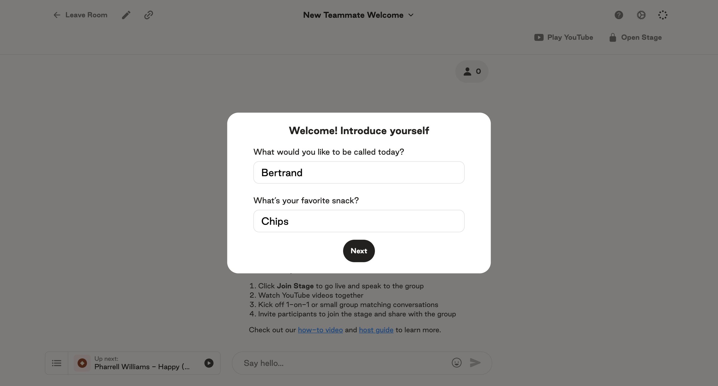 Gatheround - New Teammate Welcome — Gatheround — A better way to bring your pe screen
