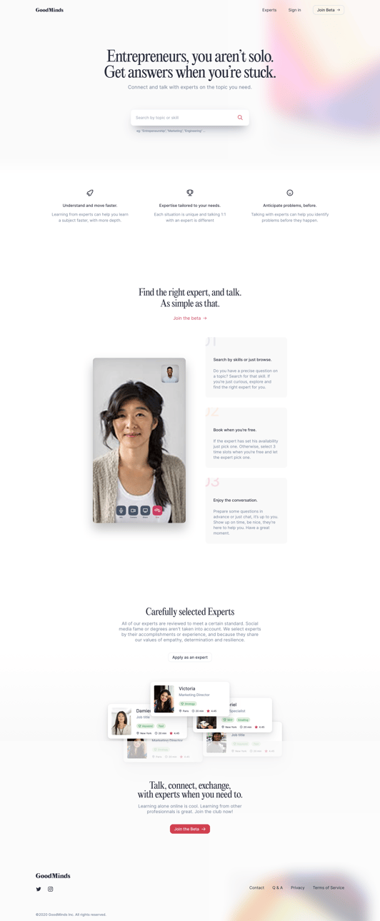 Goodminds screen