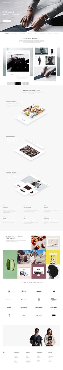 Squarespace screen