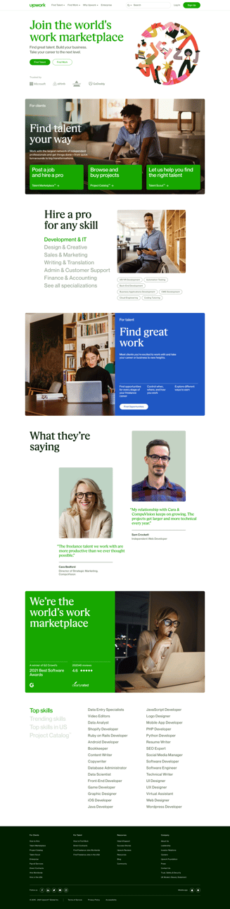 Upwork screen