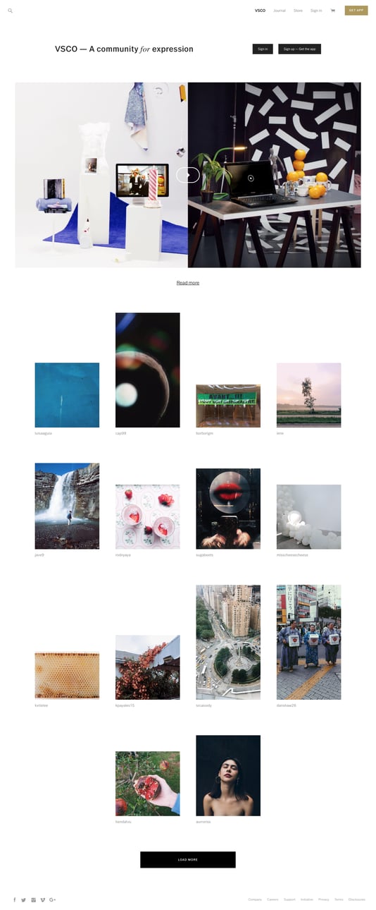 VSCO screen