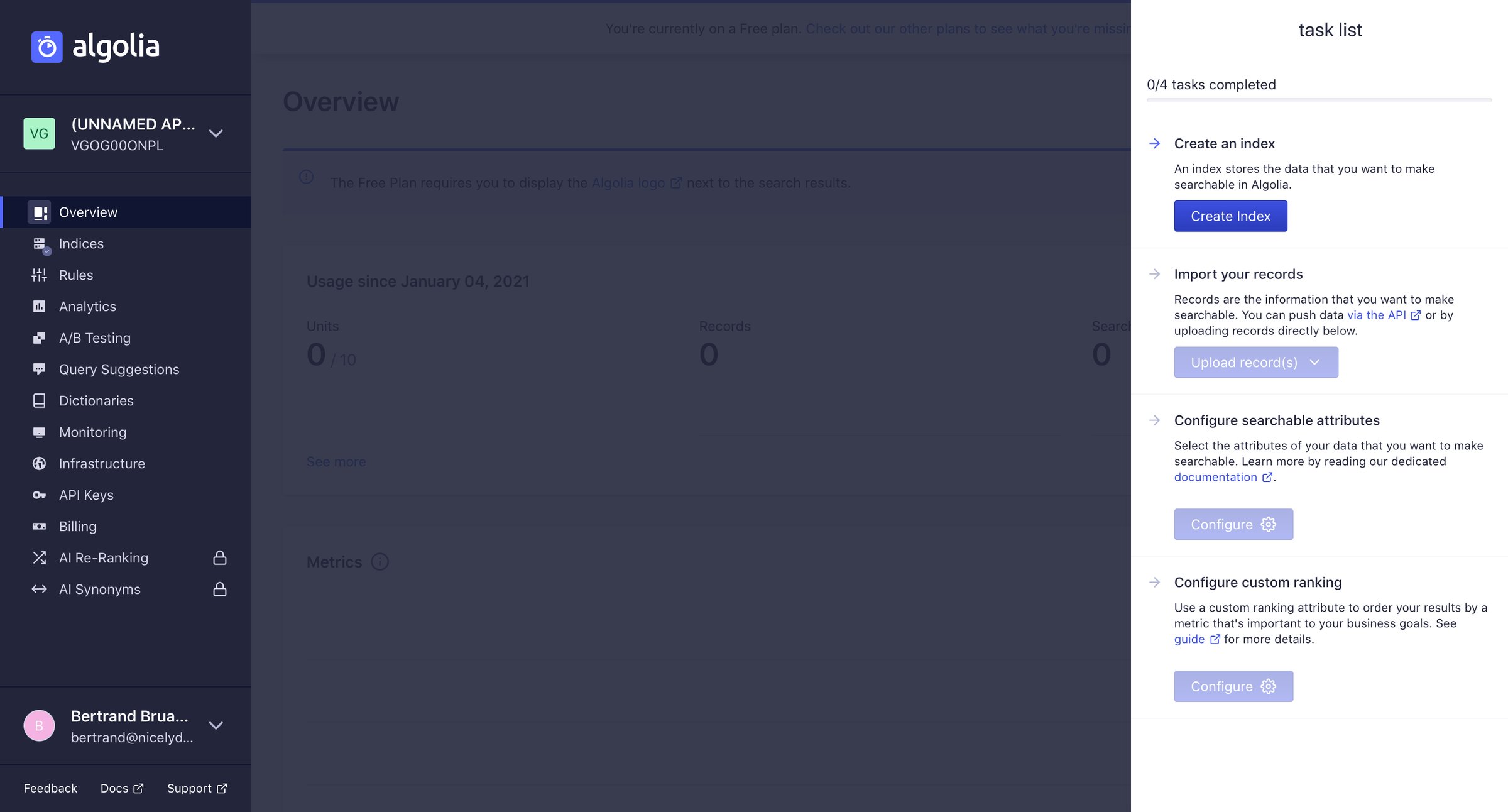 Algolia - Onboarding screen