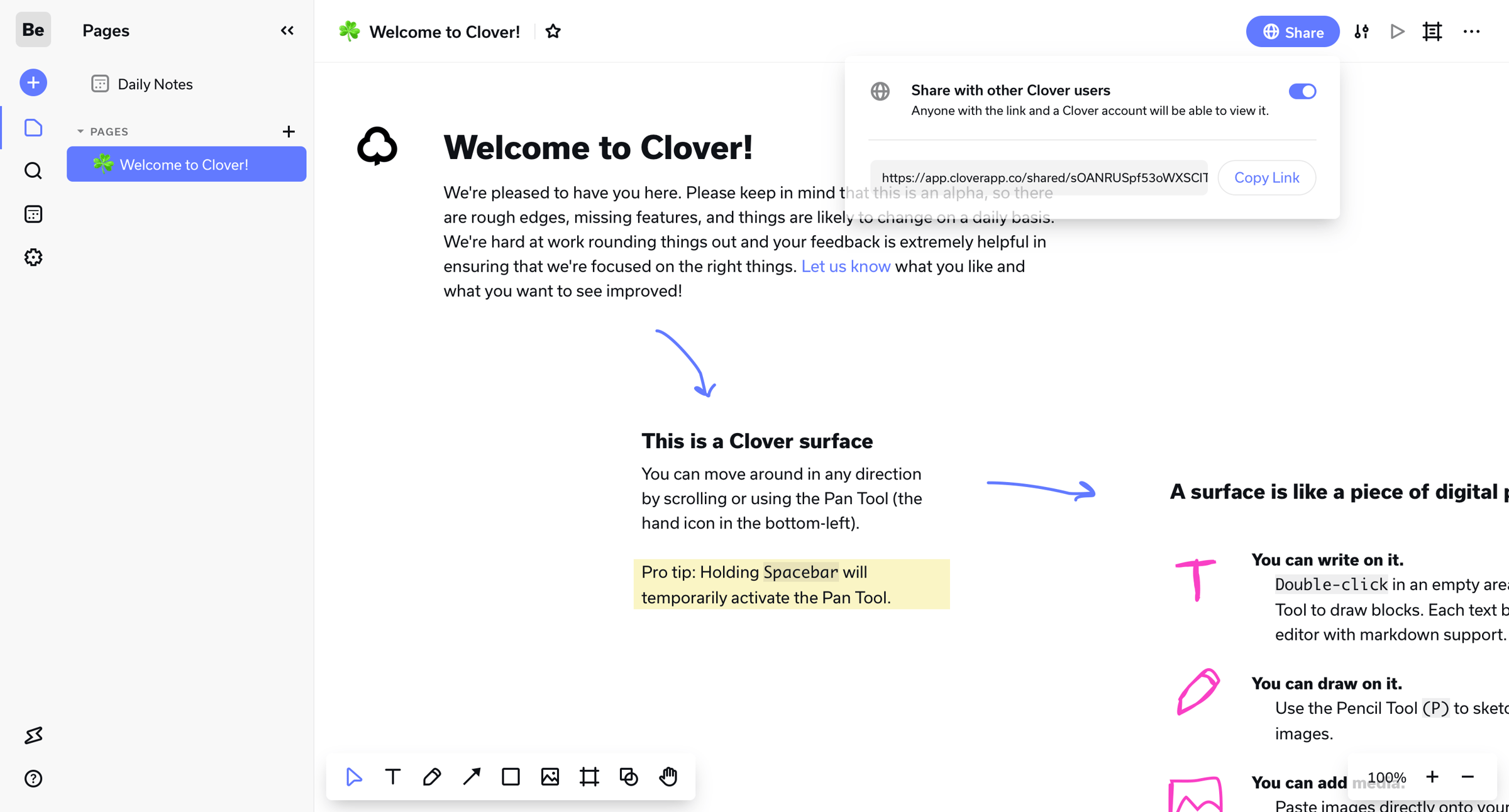 Clover - Welcome to Clover! - Bertrand screen