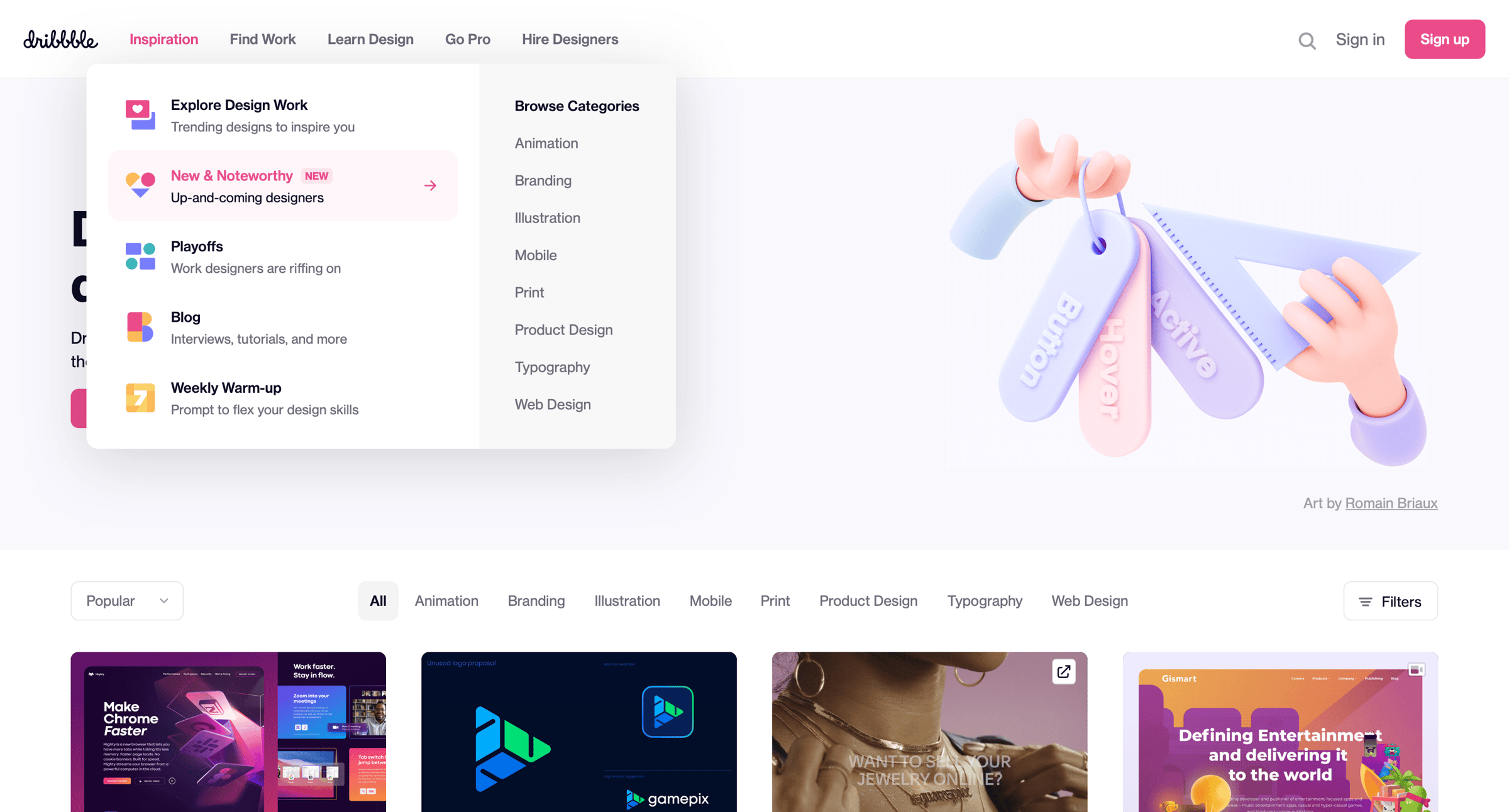 Dribbble - Dribbble - Discover the World’s Top Designers & Creative Professionals screen