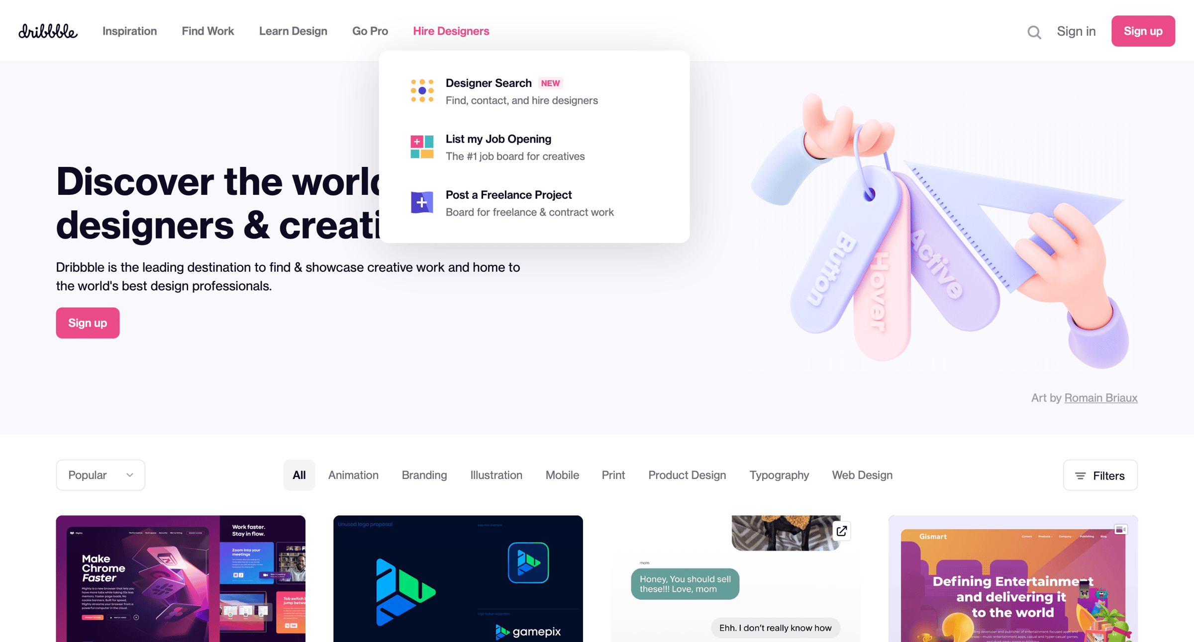Dribbble - Dribbble - Discover the World’s Top Designers & Creative Professionals screen