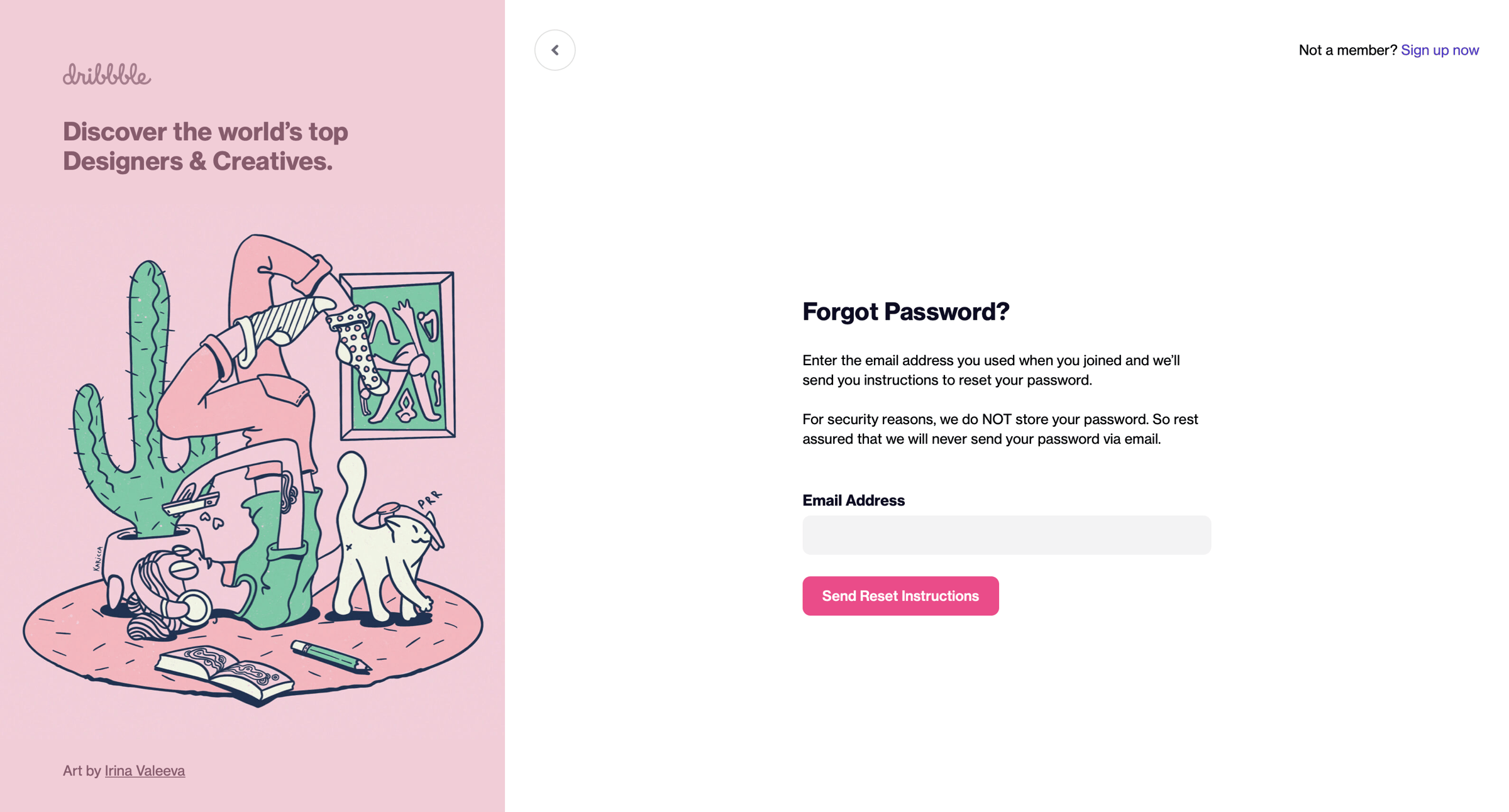 Dribbble - Forgot Password? | Dribbble screen