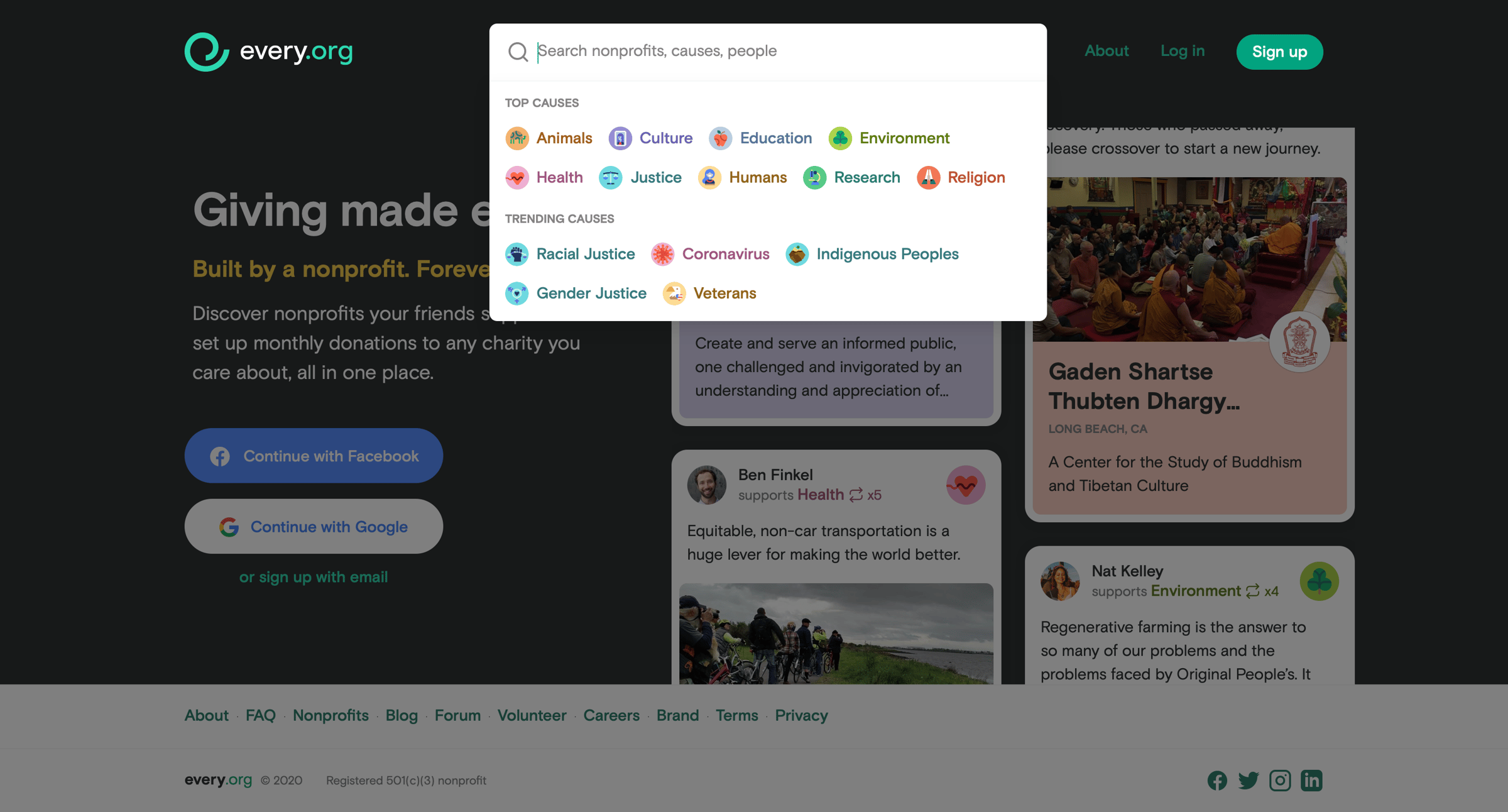 Every - Search screen