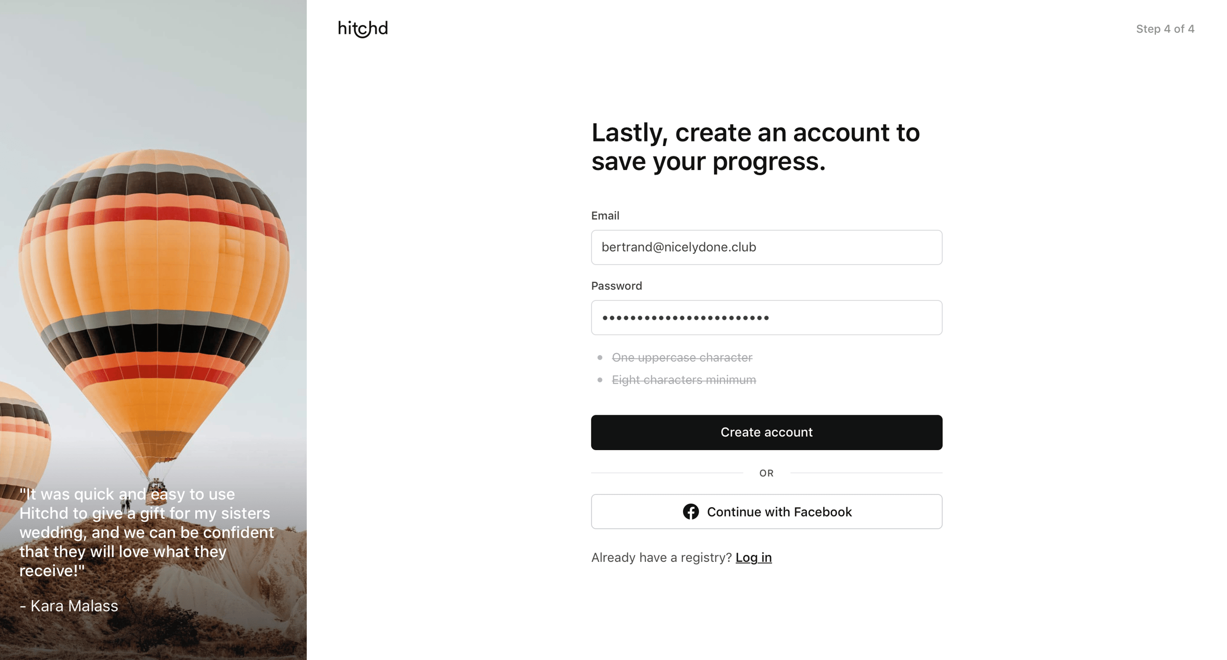 Hitchd - Onboarding screen