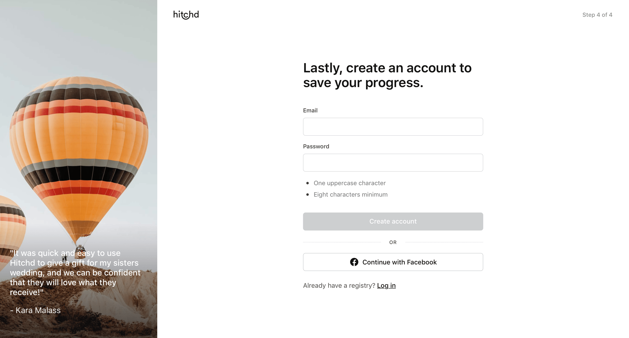 Hitchd - Onboarding screen