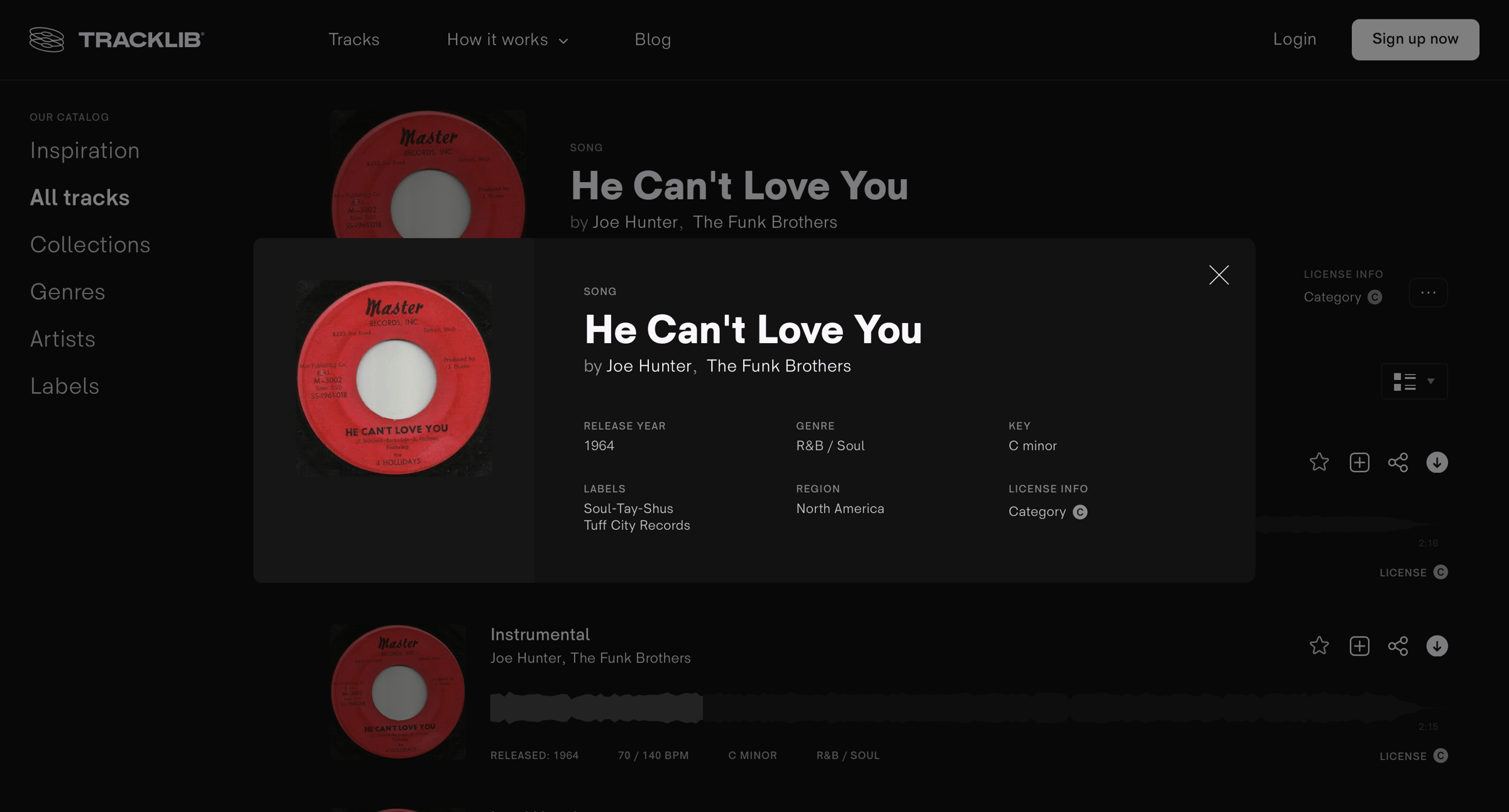 Tracklib - He Can't Love You by | Sample on Tracklib screen