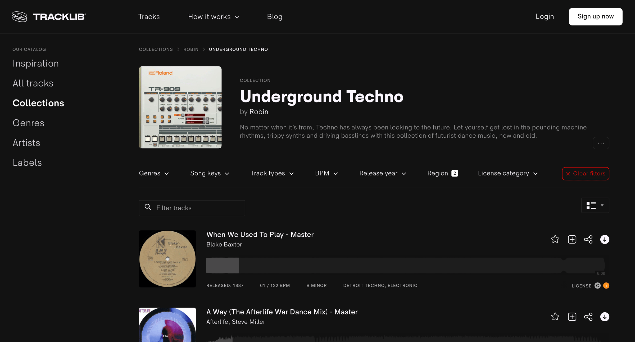 Tracklib - Underground Techno, a collection by Robin on Tracklib screen