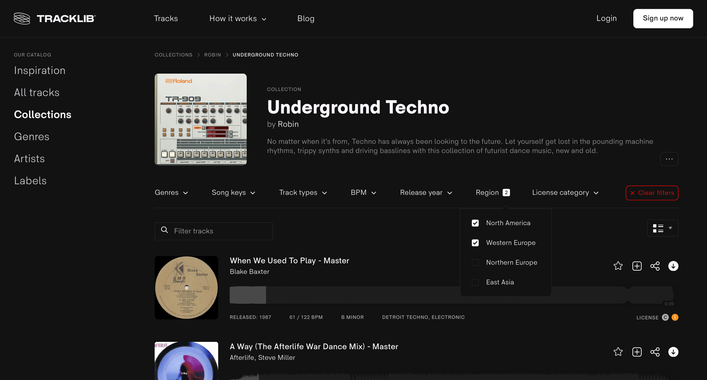 Tracklib - Underground Techno, a collection by Robin on Tracklib screen