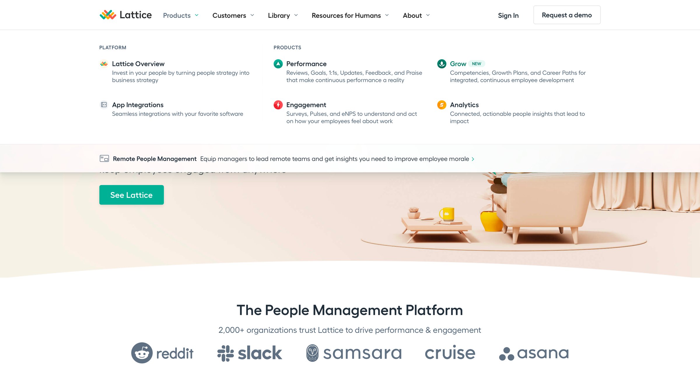 Lattice - Dropdown & other states screen