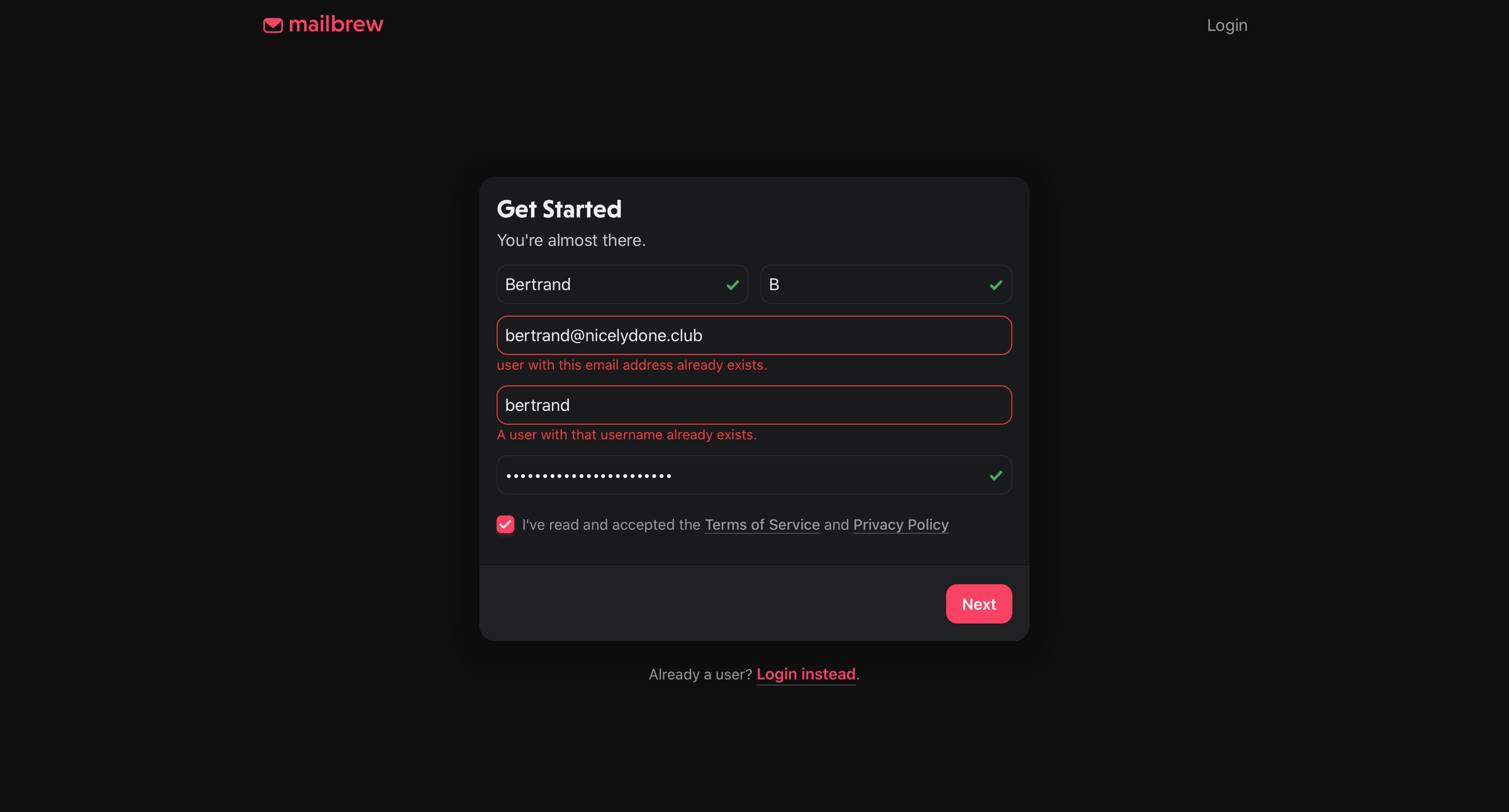 Mailbrew - Signup | Mailbrew.png screen