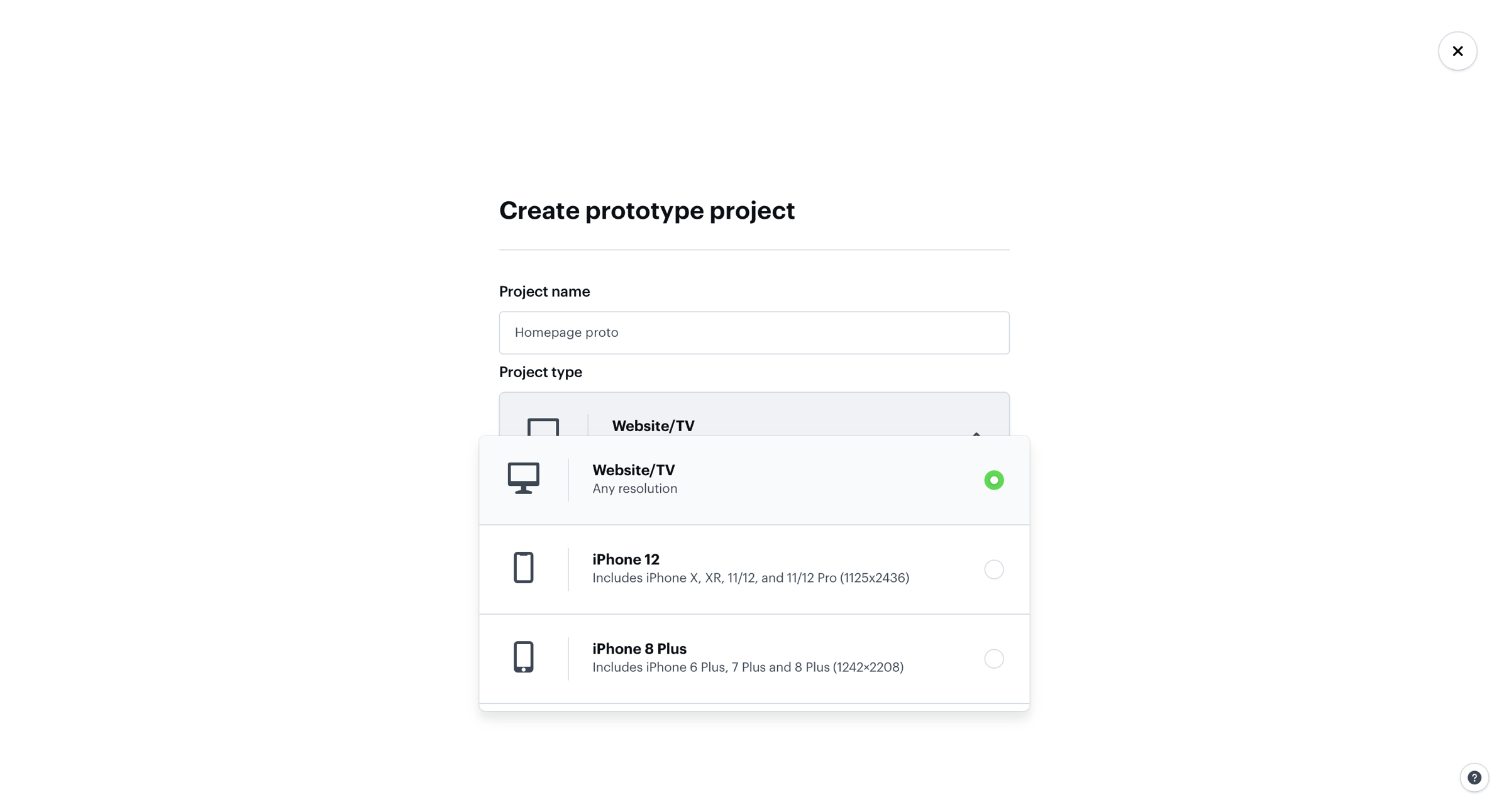 Marvel - Create a prototype project | Marvel screen