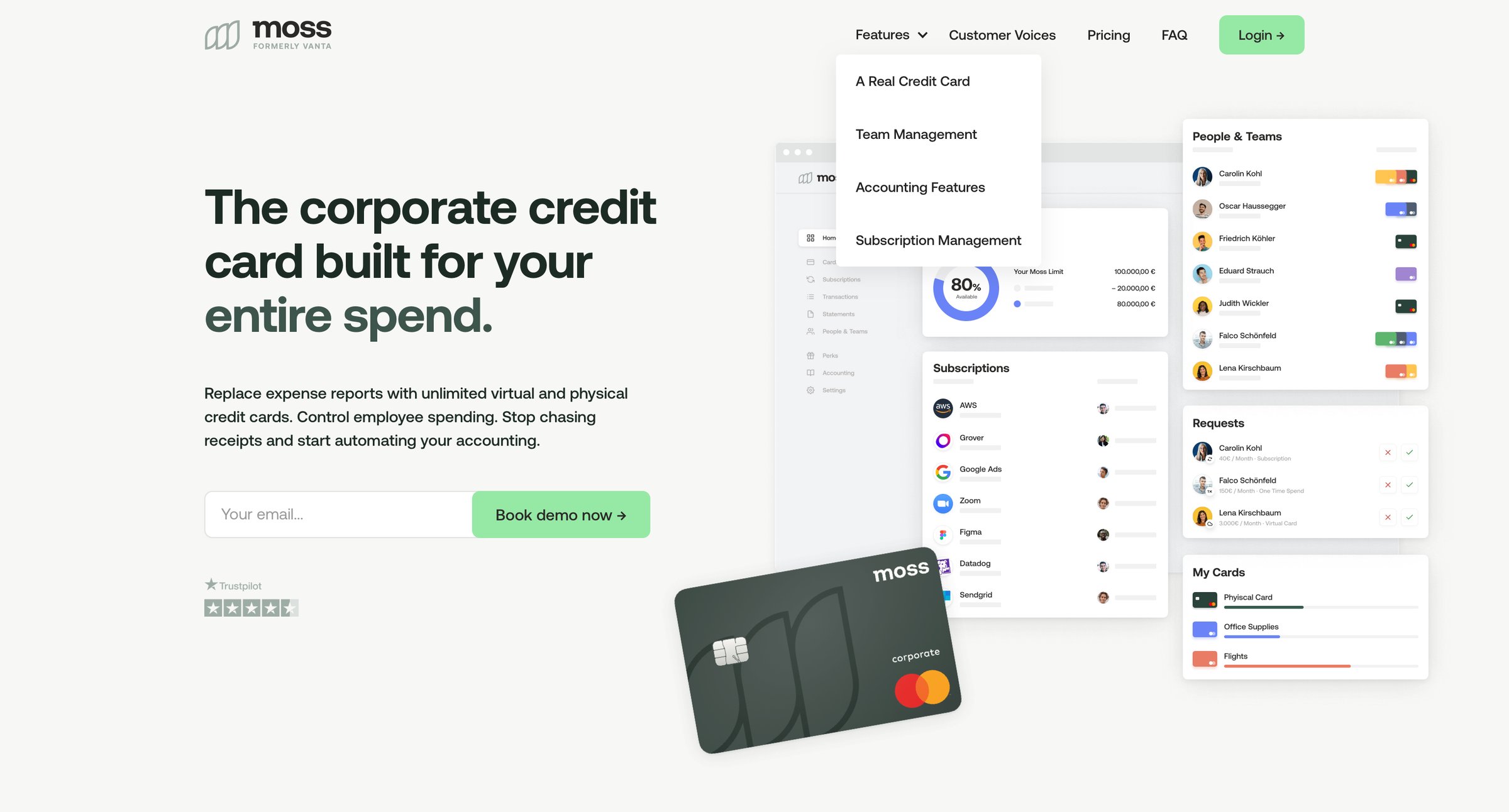 Moss - Moss | Credit Cards & Spend Management for Tech Companies screen